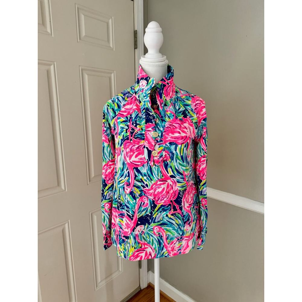 EUC Lilly Pulitzer Flamingo Long sleeve Pullover-XS